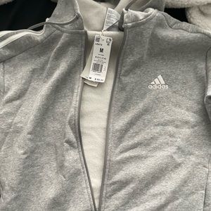 BRAND NEW GREY Adidas M JACKET